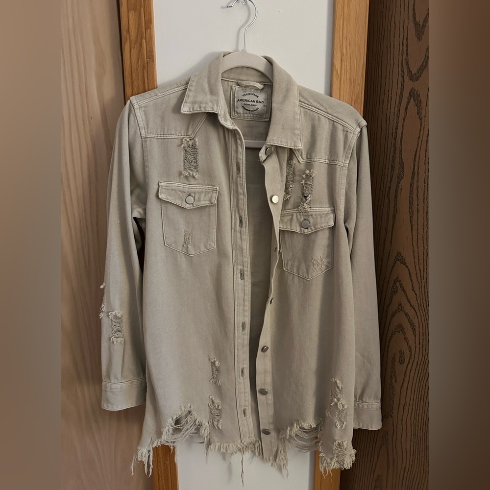 American Bazi Light Tan Denim Jacket